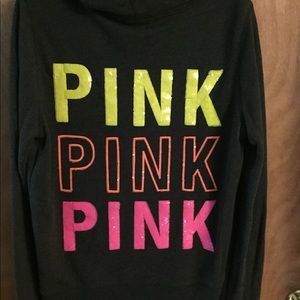 Rare VS Pink sequined zip up!